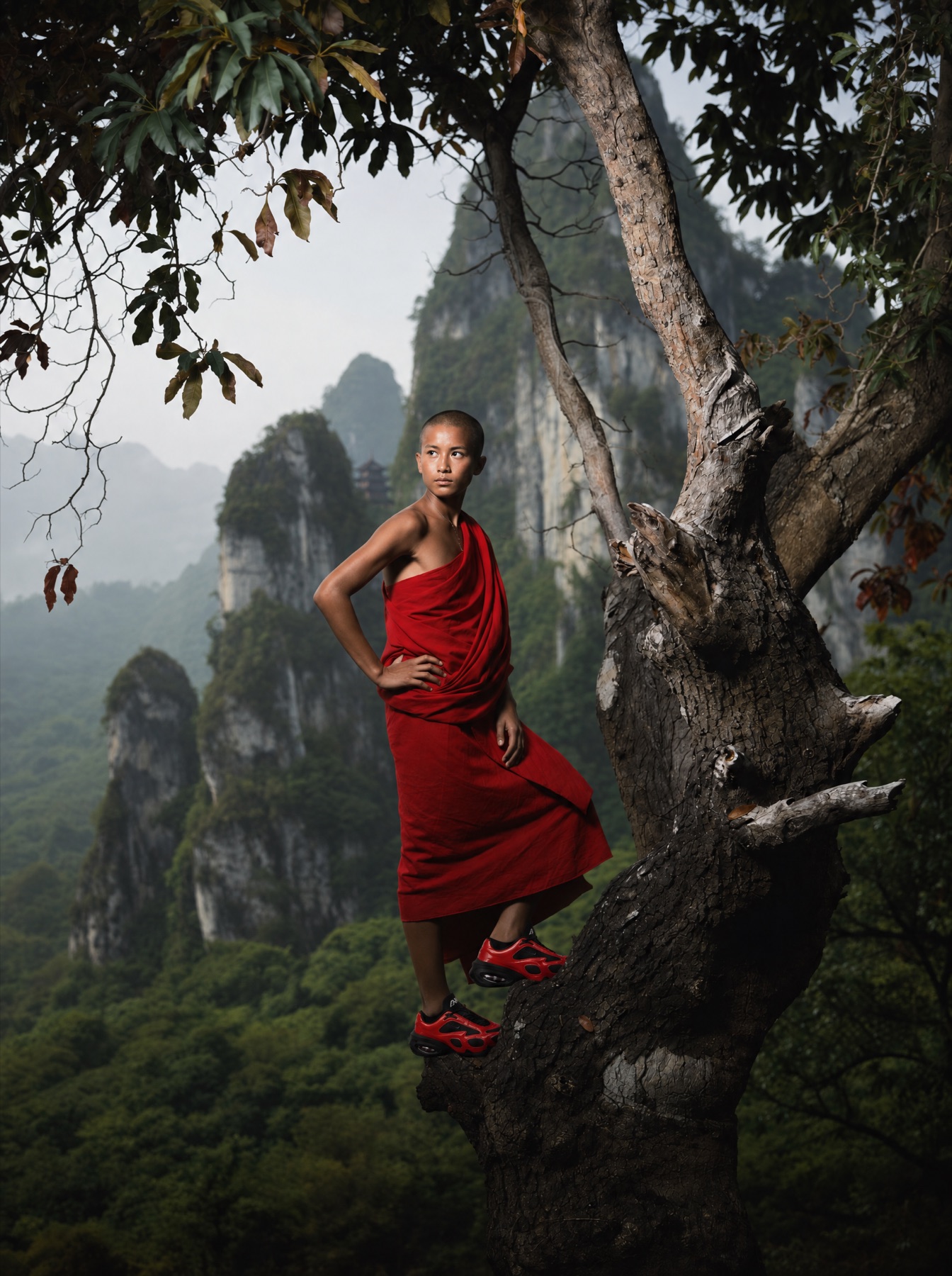 Nike Air Nomad portrait in a mountain landscape